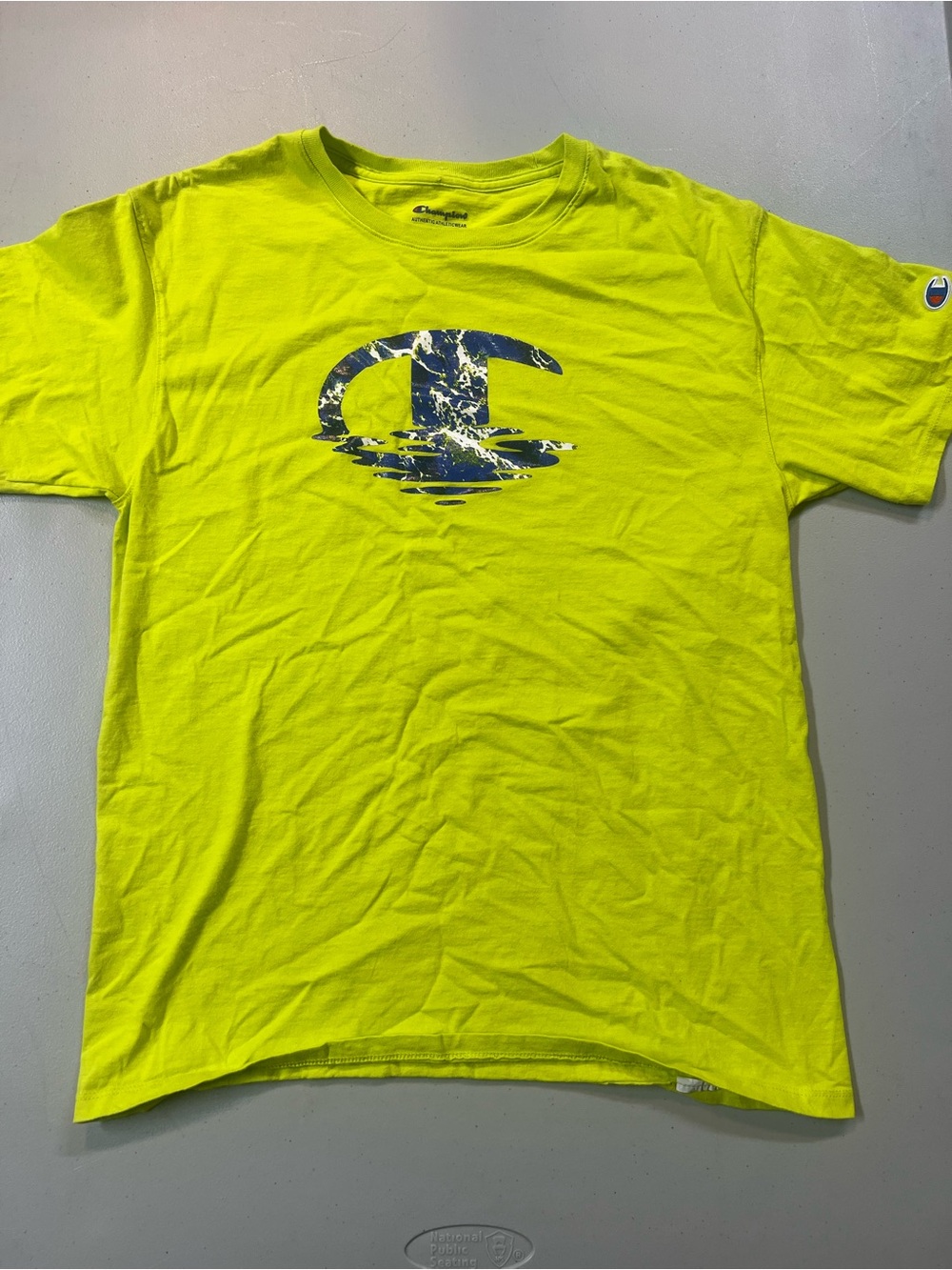 Champion Neon Yellow Graphic Logo T-Shirt Men’s Medium